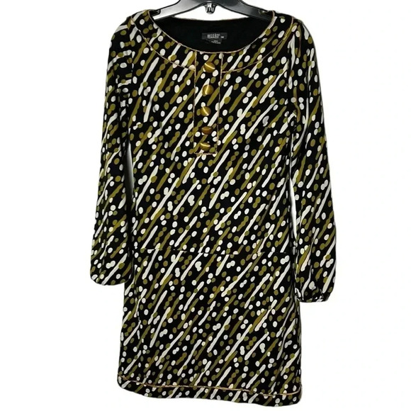 Japan dress,women size 36. Black, lined, long sleeve ,boat neck ,gold details EC - Picture 4 of 17